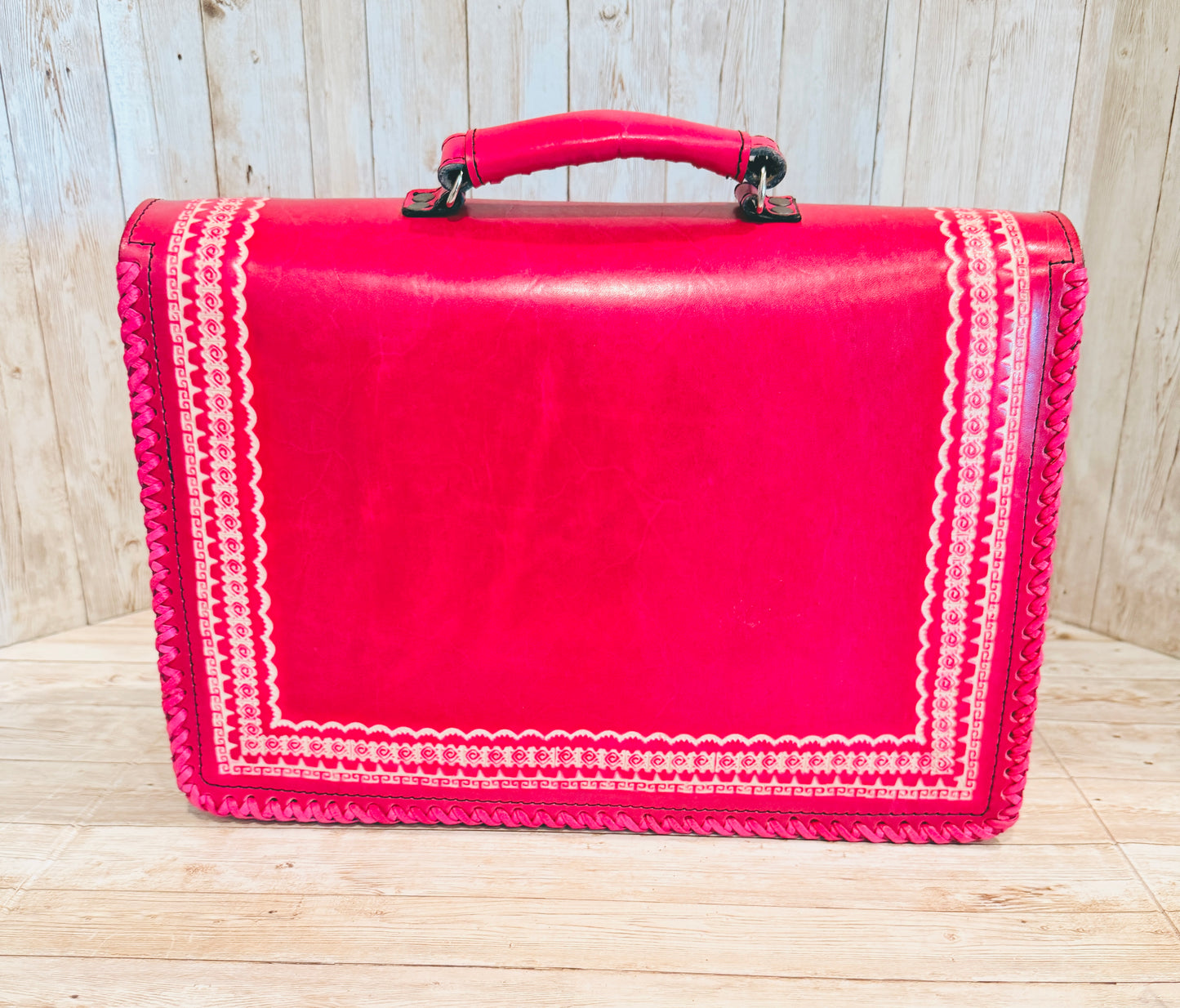 Unisex Leather Handmade Portfolio Leather Business Briefcase Mexican Artesanal Satchel Portafolio Artesanal de Piel de Cuero Amartillado