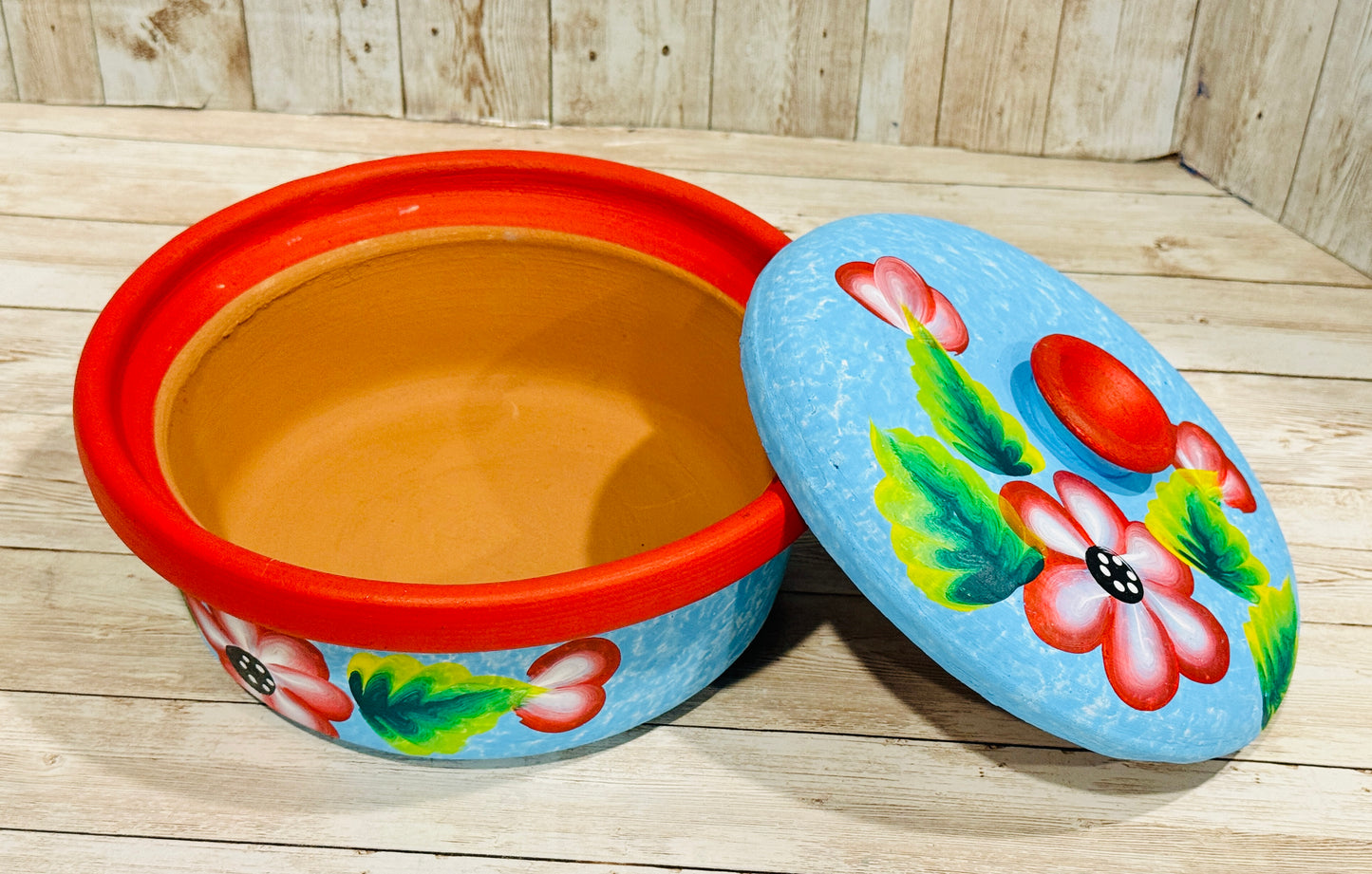 Tortillero oh Cazuela de Barro Mexicano Mexican Terra Cota Tortilla Warmer or Casserole