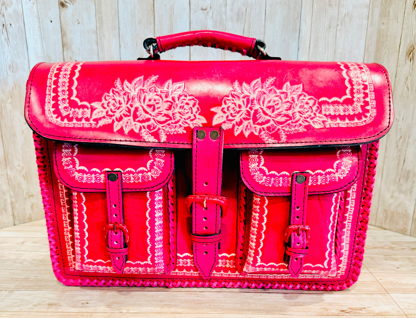 Unisex Leather Handmade Portfolio Leather Business Briefcase Mexican Artesanal Satchel Portafolio Artesanal de Piel de Cuero Amartillado