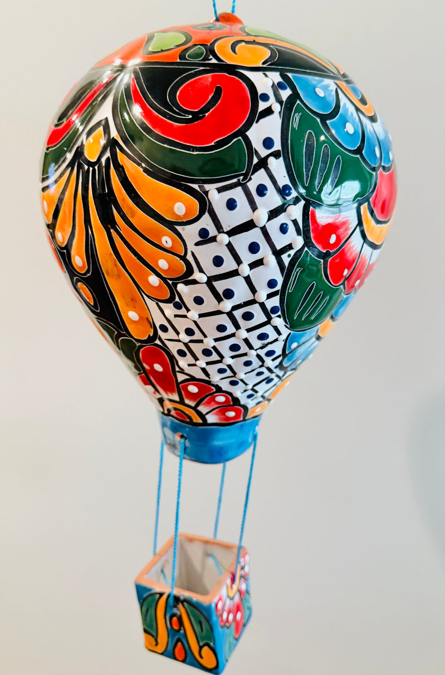 Mexican Talavera Hot Air Ballon Ceramic Hanging Decor Globo Aerostático Mexicano de Talavera Globo de Aire