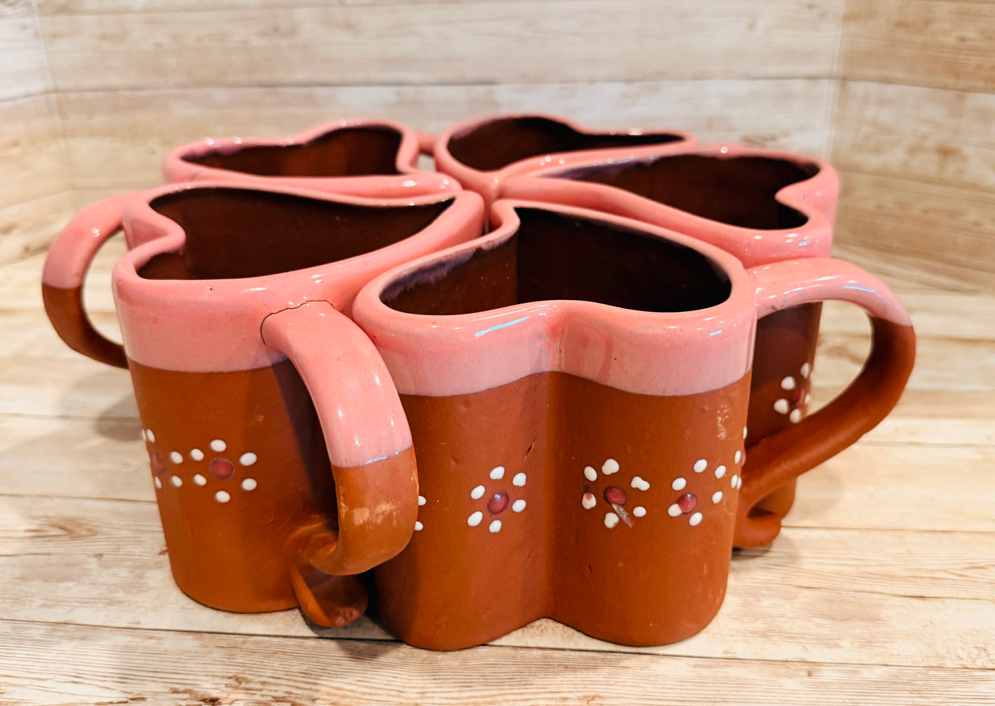 Tazas Forma Corazon de Barro Mexicano Mexican Terracota Heart Shaped Mugs