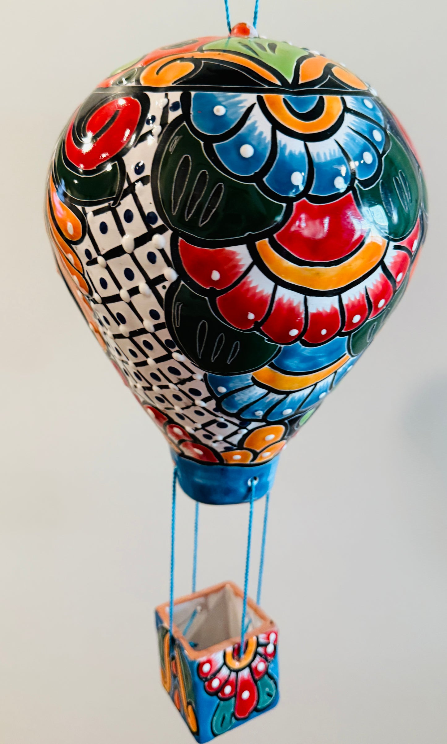 Mexican Talavera Hot Air Ballon Ceramic Hanging Decor Globo Aerostático Mexicano de Talavera Globo de Aire