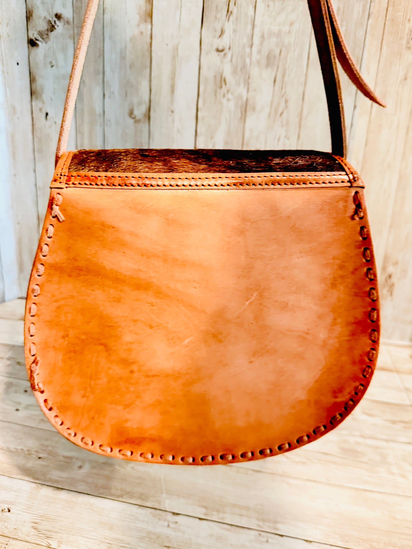 Mexican Leather Cowhide Western Tooled Handbag Bolsa Mexicana de Piel