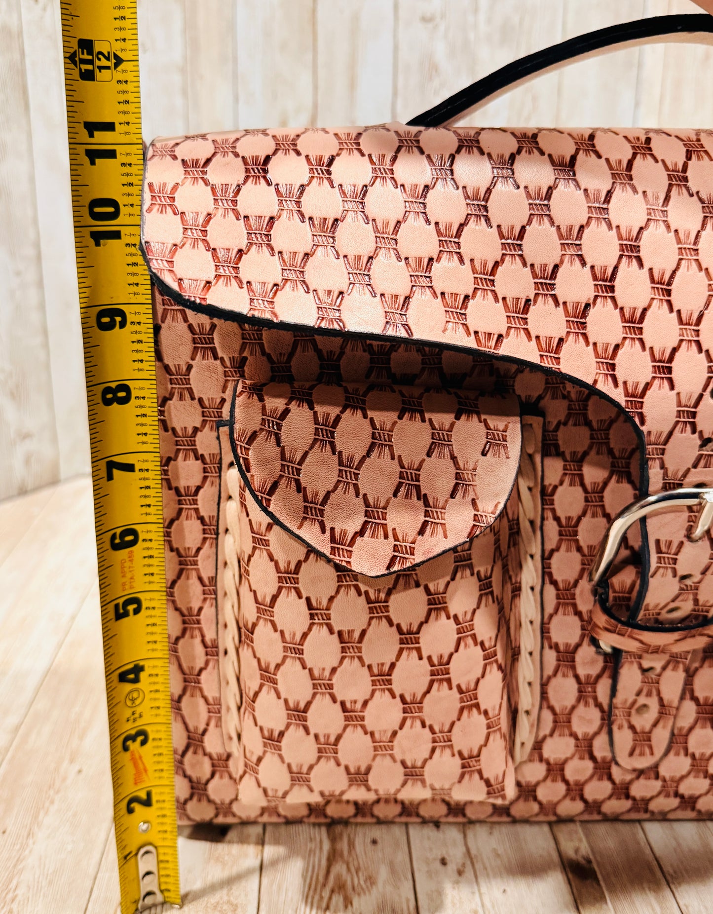 Mexican Leather Portfolio Briefcase Hand Tooled Laptop Bag Business Case Handmade Leather