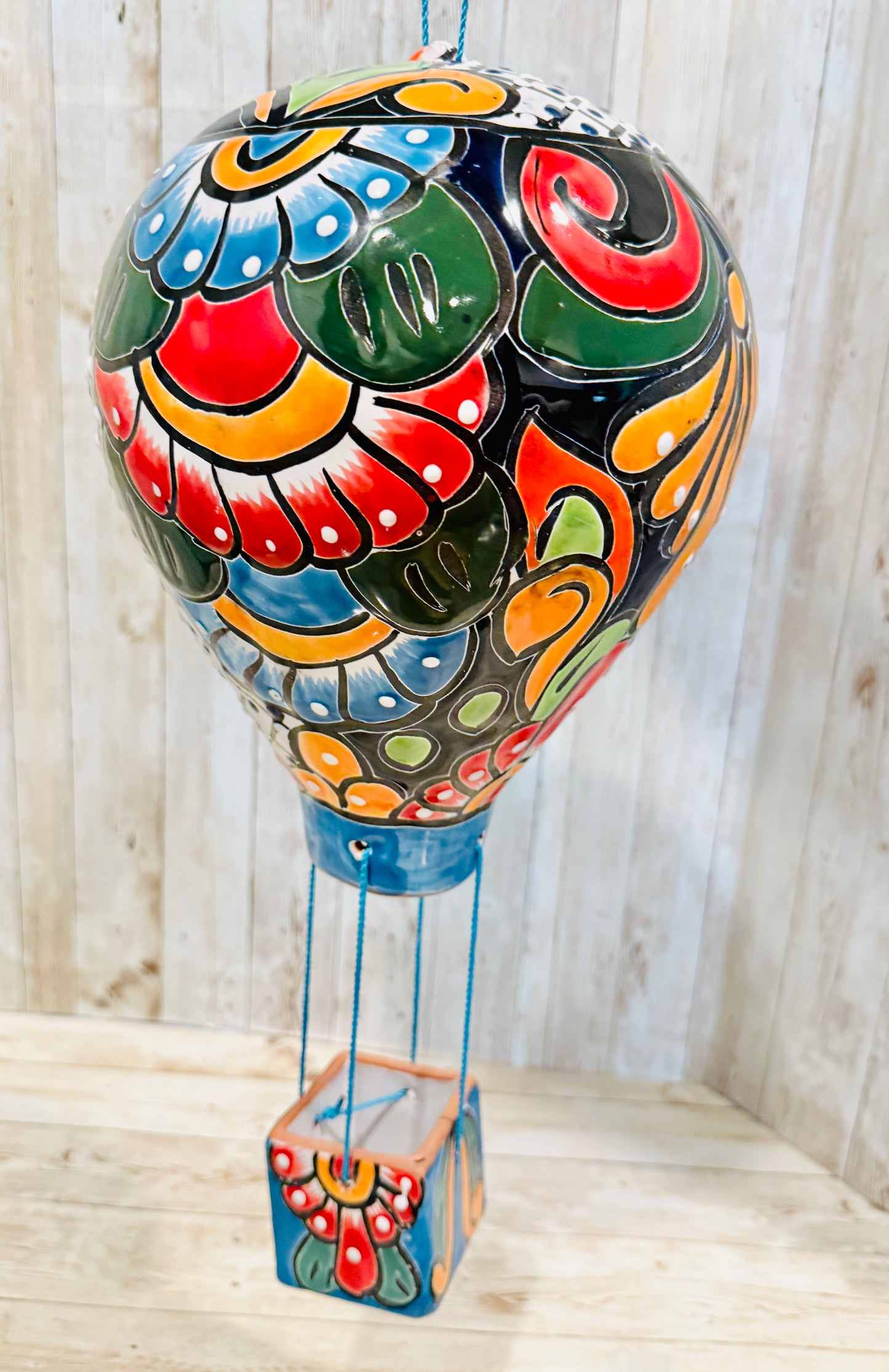 Mexican Talavera Hot Air Ballon Ceramic Hanging Decor Globo Aerostático Mexicano de Talavera Globo de Aire
