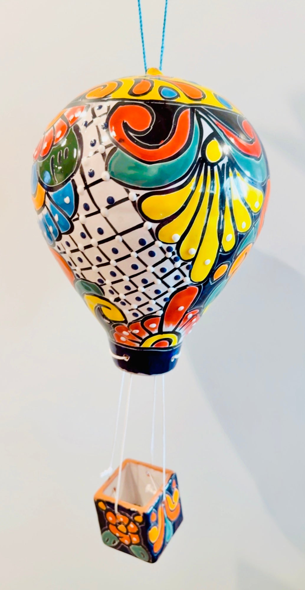 Mexican Talavera Hot Air Ballon Ceramic Hanging Decor Globo Aerostático Mexicano de Talavera Globo de Aire
