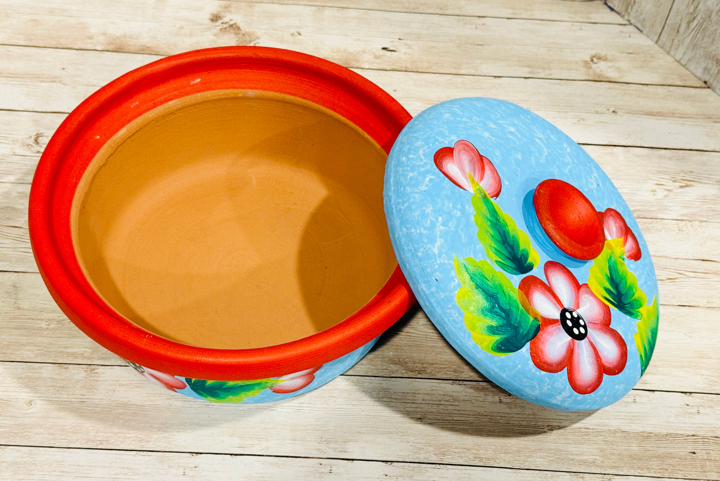 Tortillero oh Cazuela de Barro Mexicano Mexican Terra Cota Tortilla Warmer or Casserole