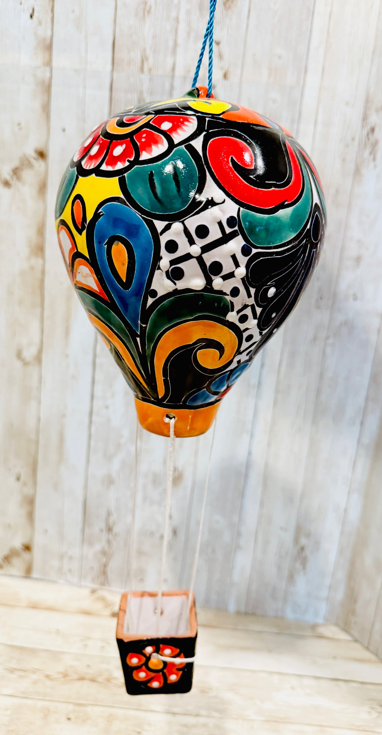 Mexican Talavera Hot Air Ballon Ceramic Hanging Decor Globo Aerostático Mexicano de Talavera Globo de Aire