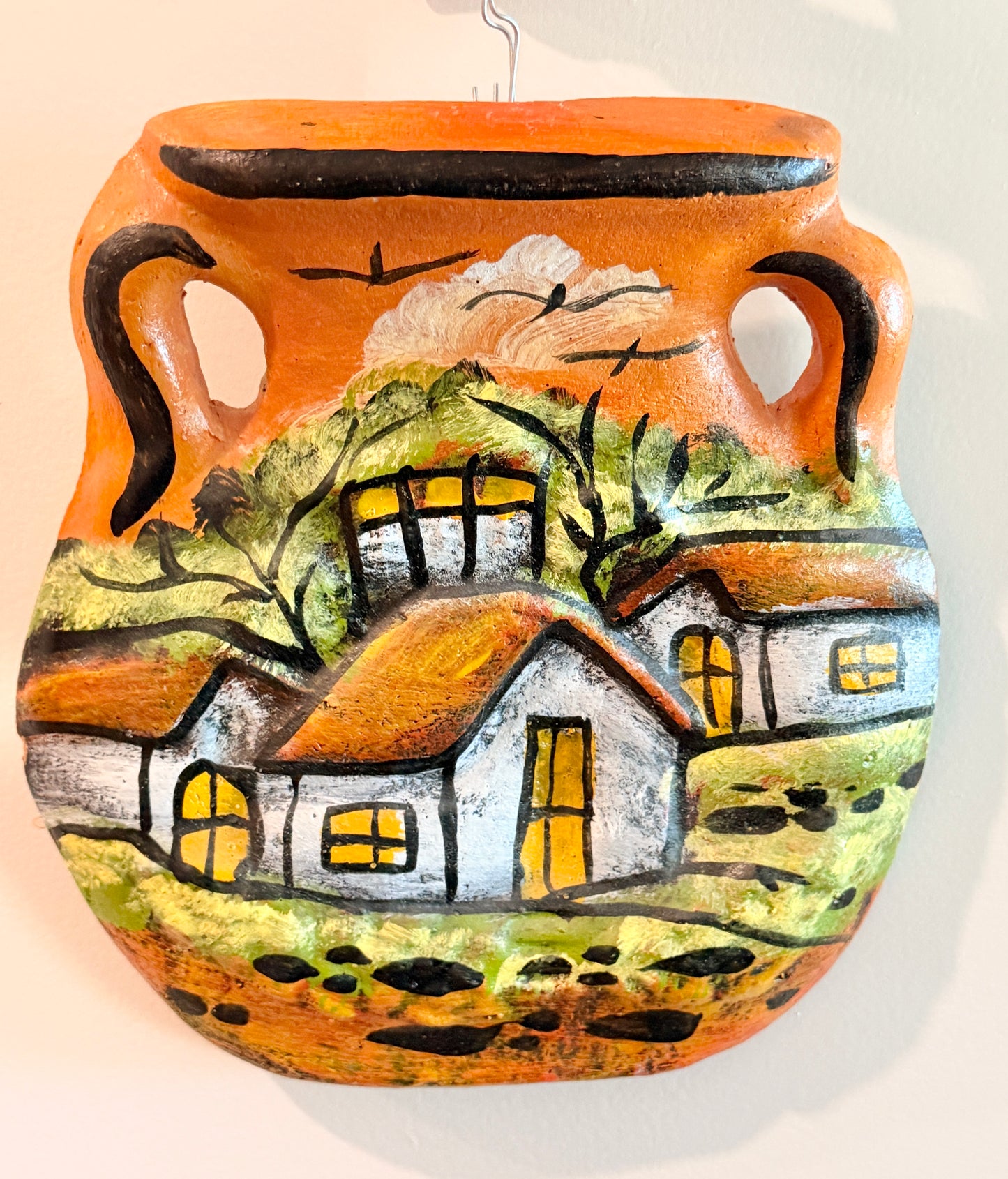 Mexican Terra Cota Wall Decor Jarron Colgante Mexicano de Barro