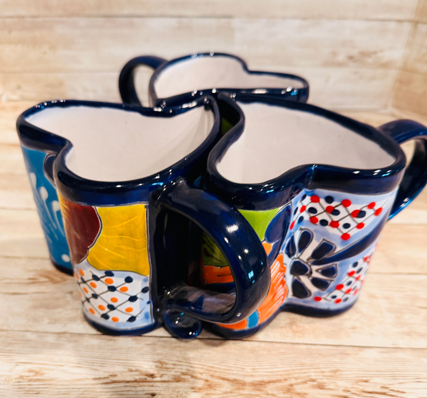 Tazas de Talavera en Forma de Corazon Mexican Heart Shaped Talavera Mugs