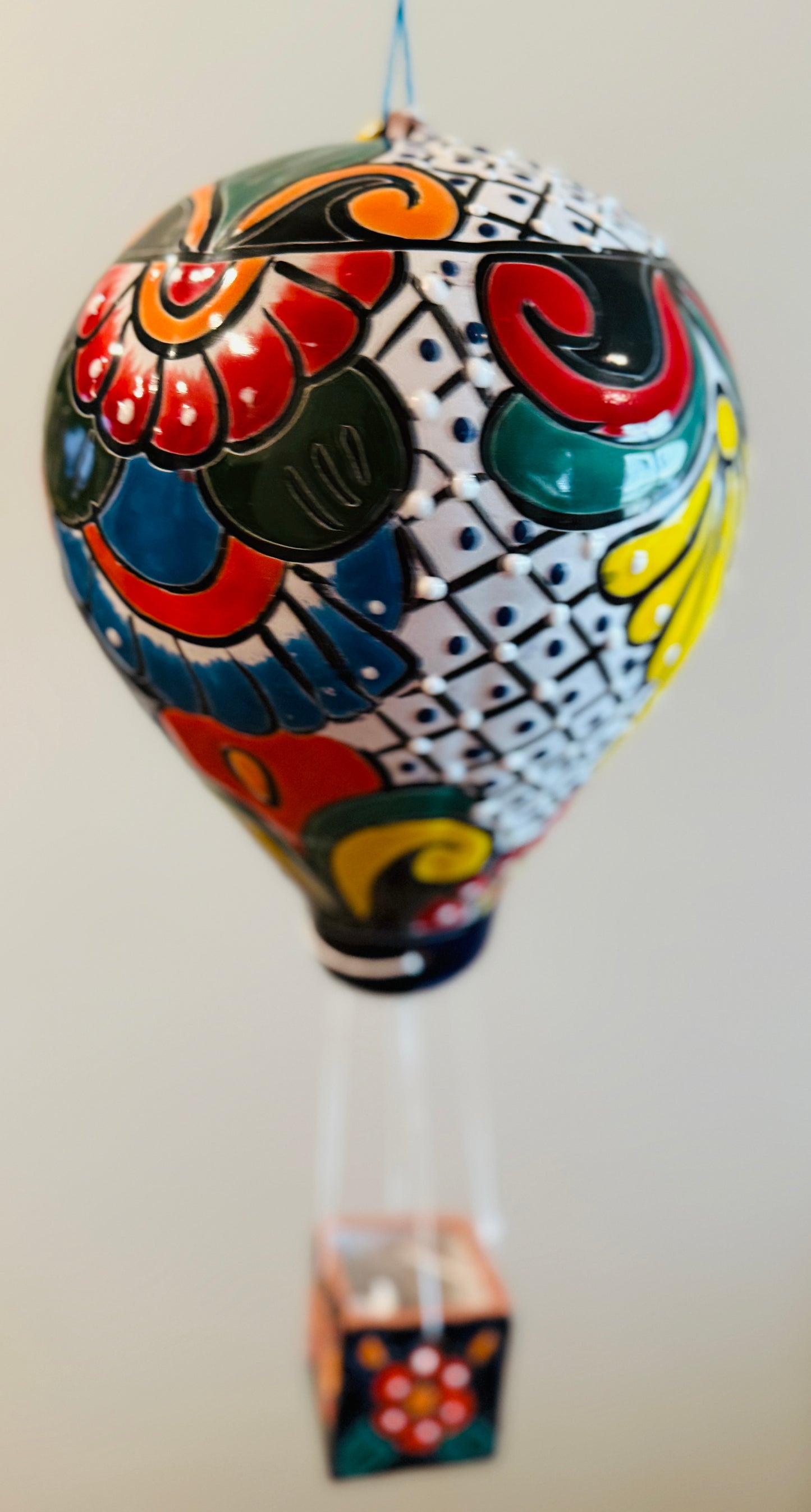 Mexican Talavera Hot Air Ballon Ceramic Hanging Decor Globo Aerostático Mexicano de Talavera Globo de Aire