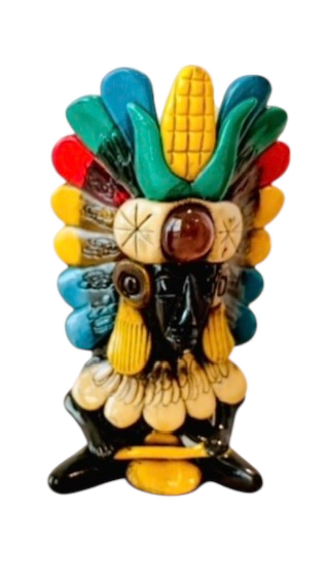 3x Mexican Artesanal Aztec Warrior Shot Glasses 3 Vasos Tequileros Mexicanos Azteca Guerrero