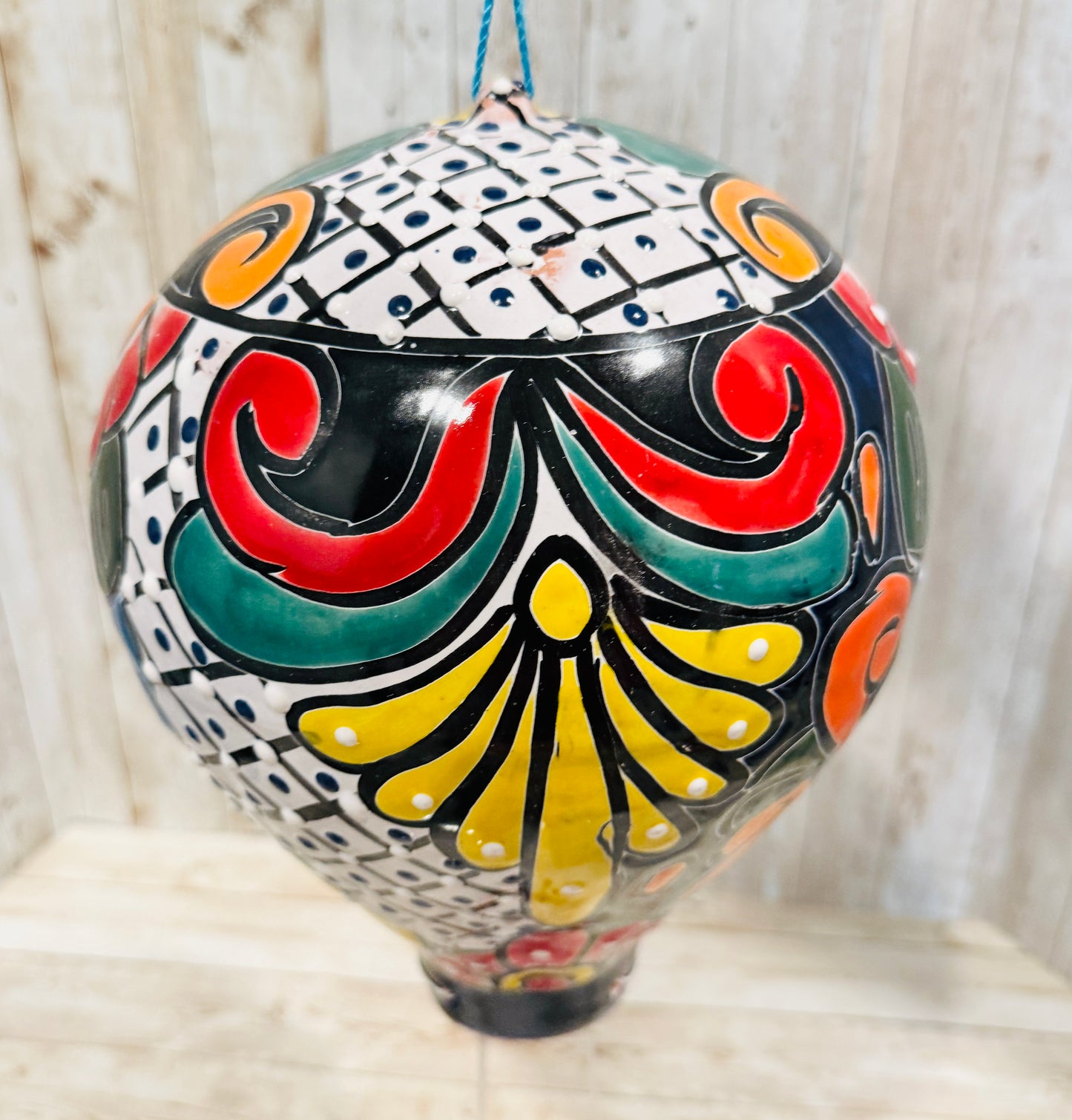 Mexican Talavera Hot Air Ballon Ceramic Hanging Decor Globo Aerostático Mexicano de Talavera Globo de Aire