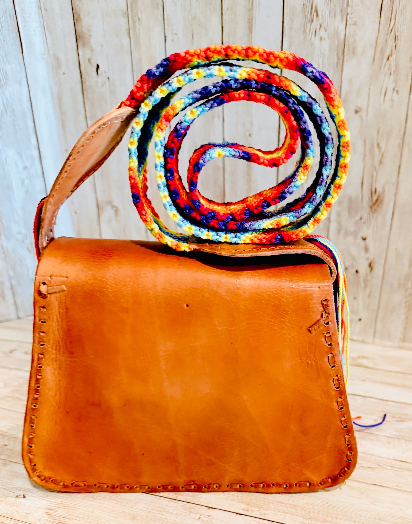 Mexican Leather Tooled Crossbody Handbag Bolsa Mexicana de Piel Cincelada