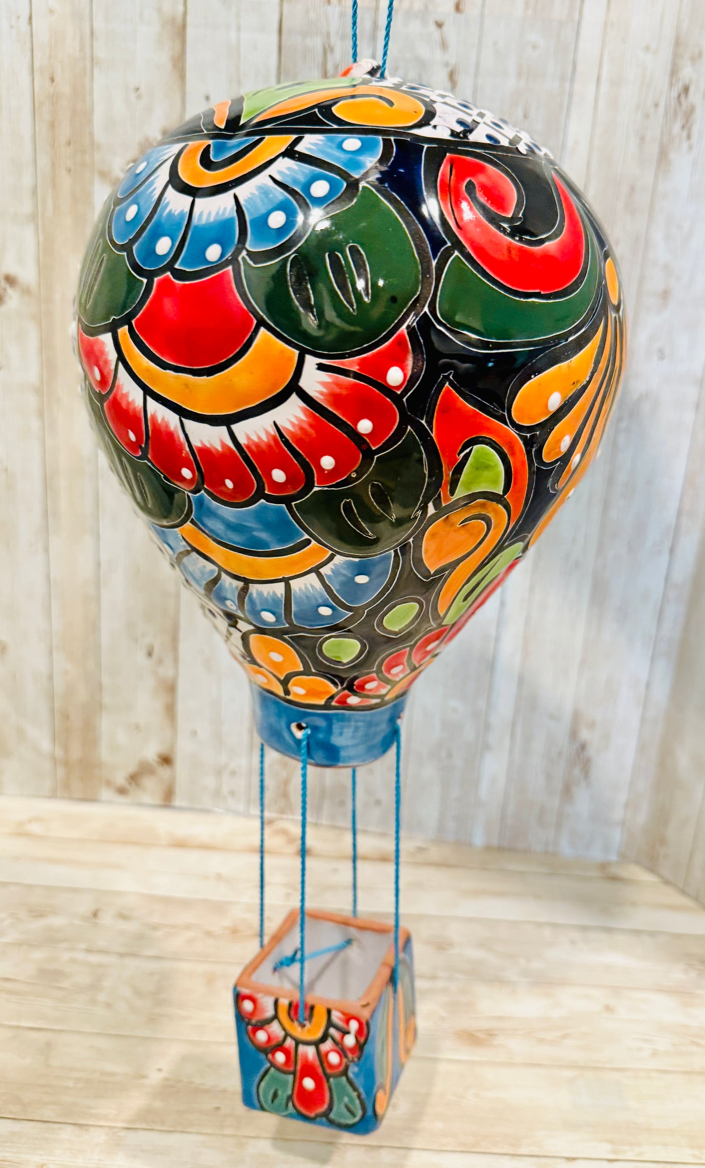 Mexican Talavera Hot Air Ballon Ceramic Hanging Decor Globo Aerostático Mexicano de Talavera Globo de Aire
