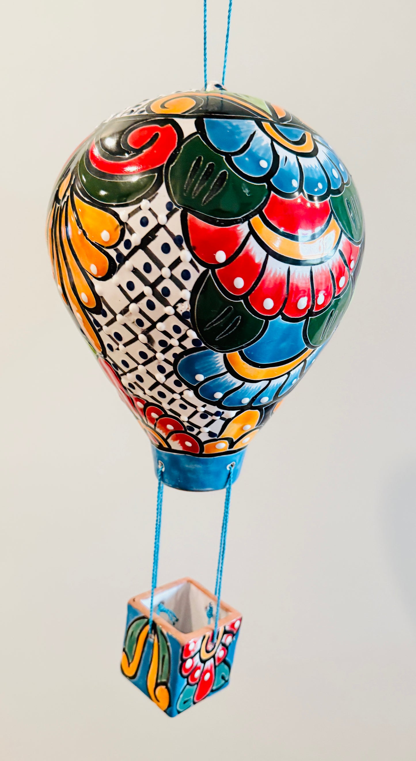 Mexican Talavera Hot Air Ballon Ceramic Hanging Decor Globo Aerostático Mexicano de Talavera Globo de Aire