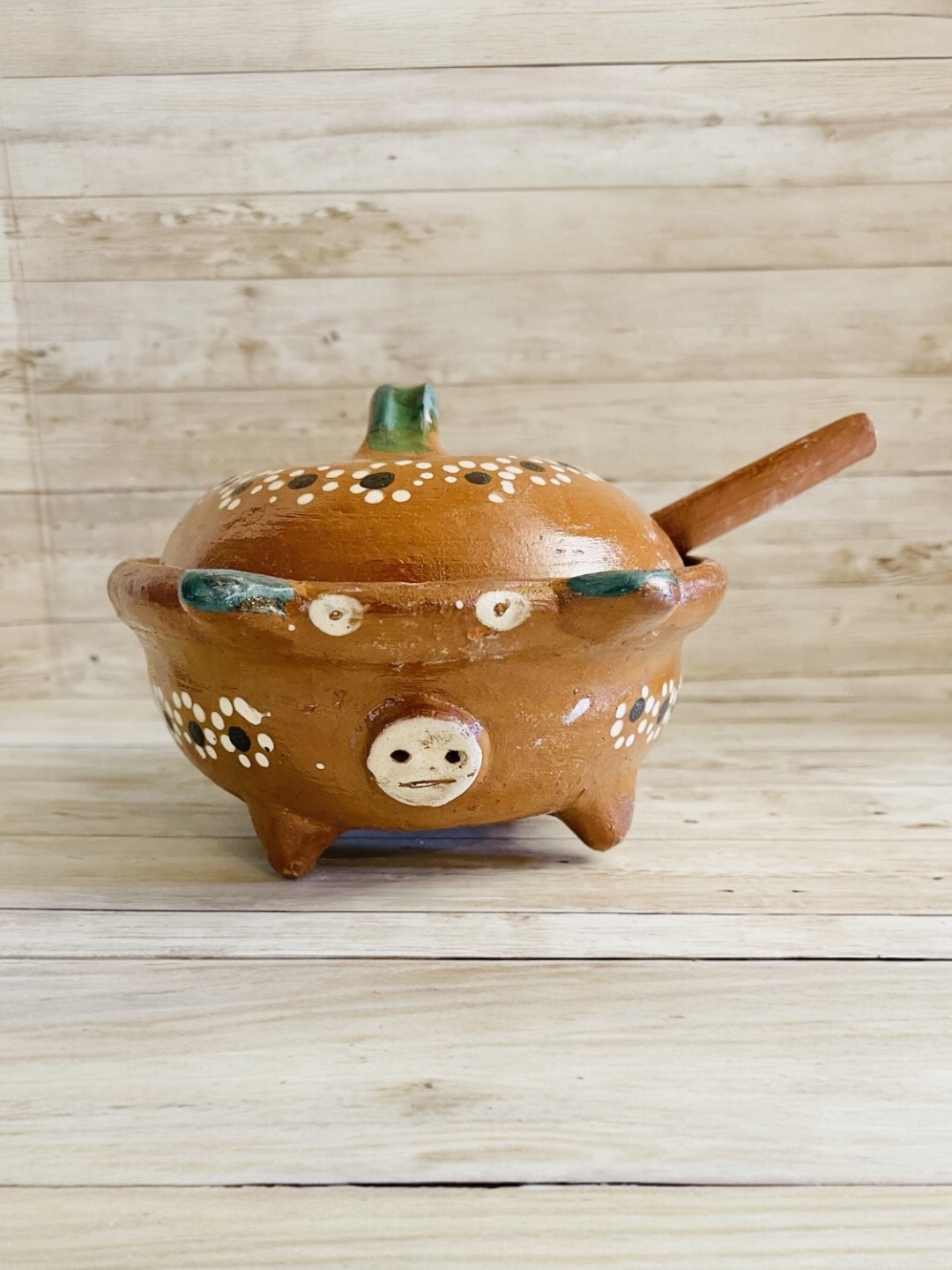 Terra Cotta Mexican Pottery Salsa Pig Bowl with or Without Spoon Salsero de Barro Mexicano con oh sin Cuchara de Barro