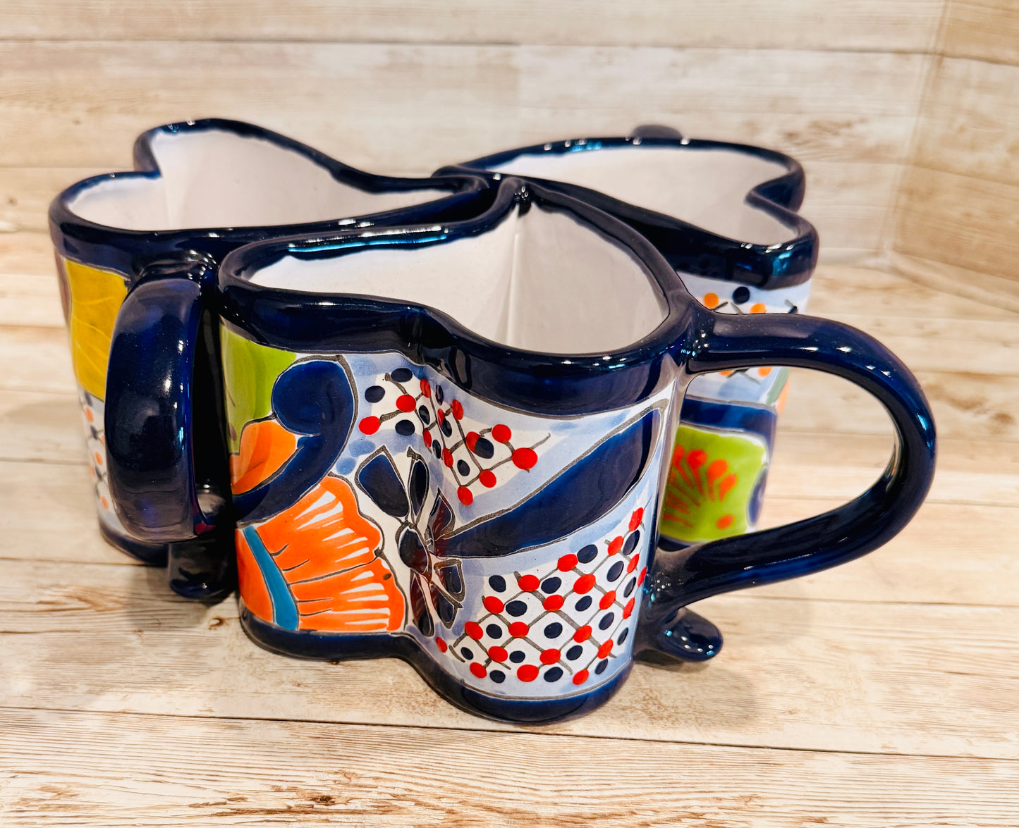 Tazas de Talavera en Forma de Corazon Mexican Heart Shaped Talavera Mugs