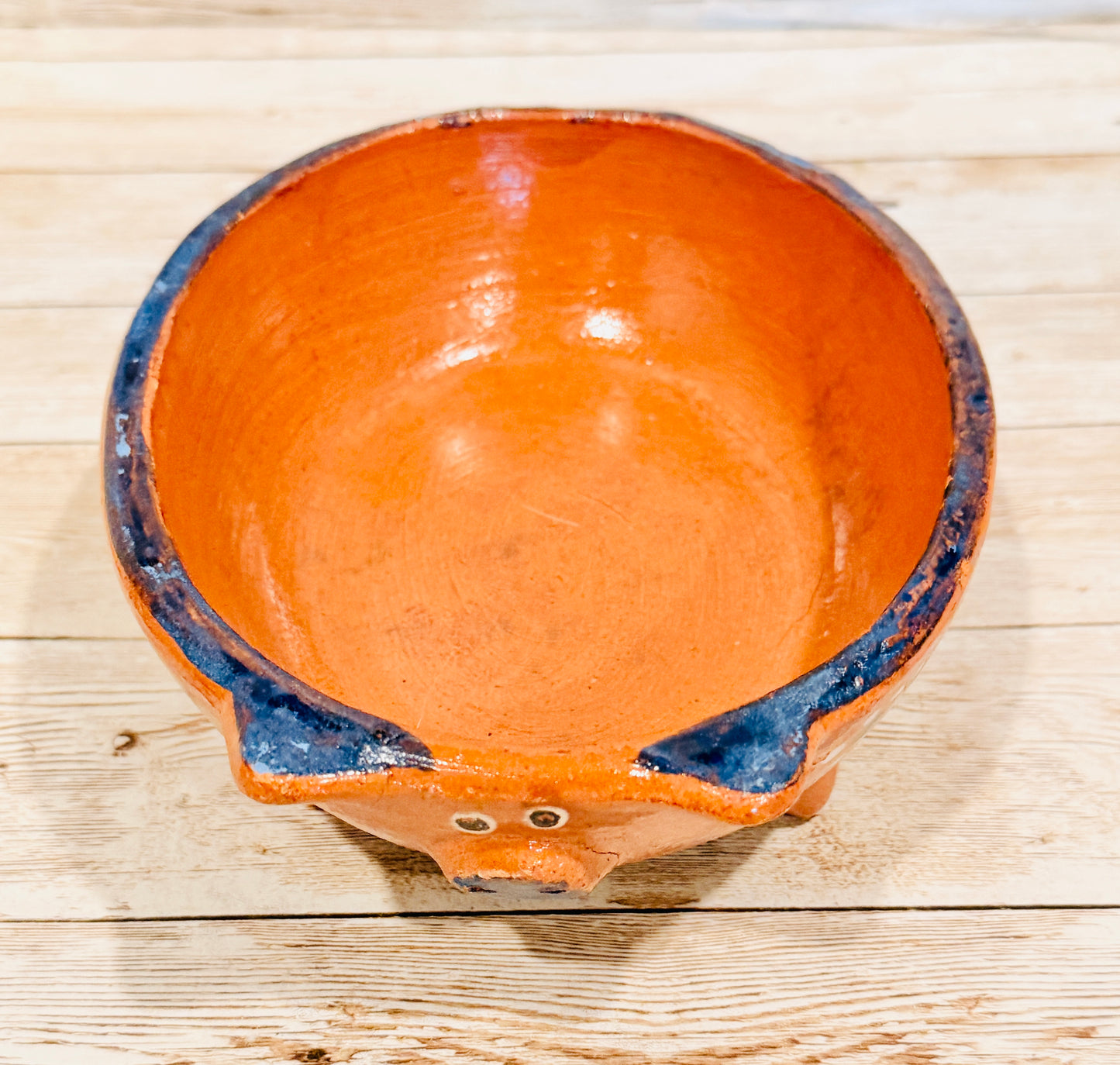 Terra Cotta Mexican Pottery Salsa Pig Bowl Spoon Salsero de Barro Mexicano de Marranito