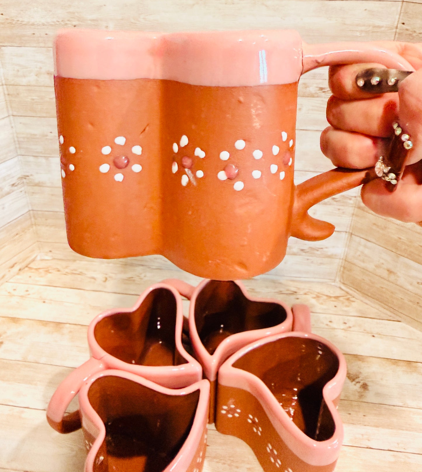 Tazas Forma Corazon de Barro Mexicano Mexican Terracota Heart Shaped Mugs