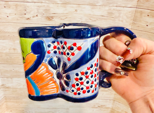 Tazas de Talavera en Forma de Corazon Mexican Heart Shaped Talavera Mugs