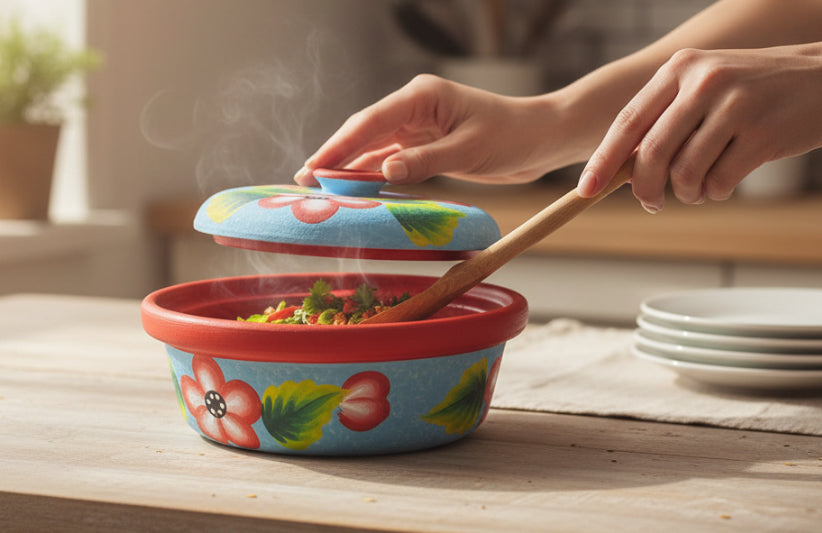 Tortillero oh Cazuela de Barro Mexicano Mexican Terra Cota Tortilla Warmer or Casserole