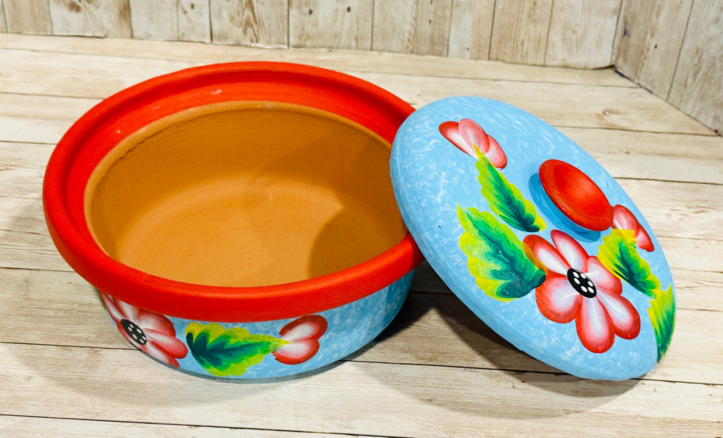 Tortillero oh Cazuela de Barro Mexicano Mexican Terra Cota Tortilla Warmer or Casserole