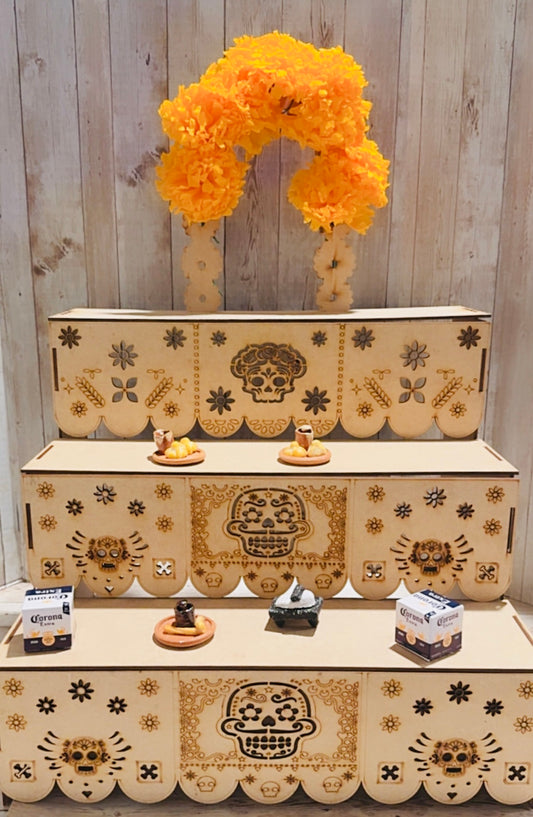 Altar de Madera para Ofrenda de Dia De Los Muertos Day of the Dead Wood Offering Altar