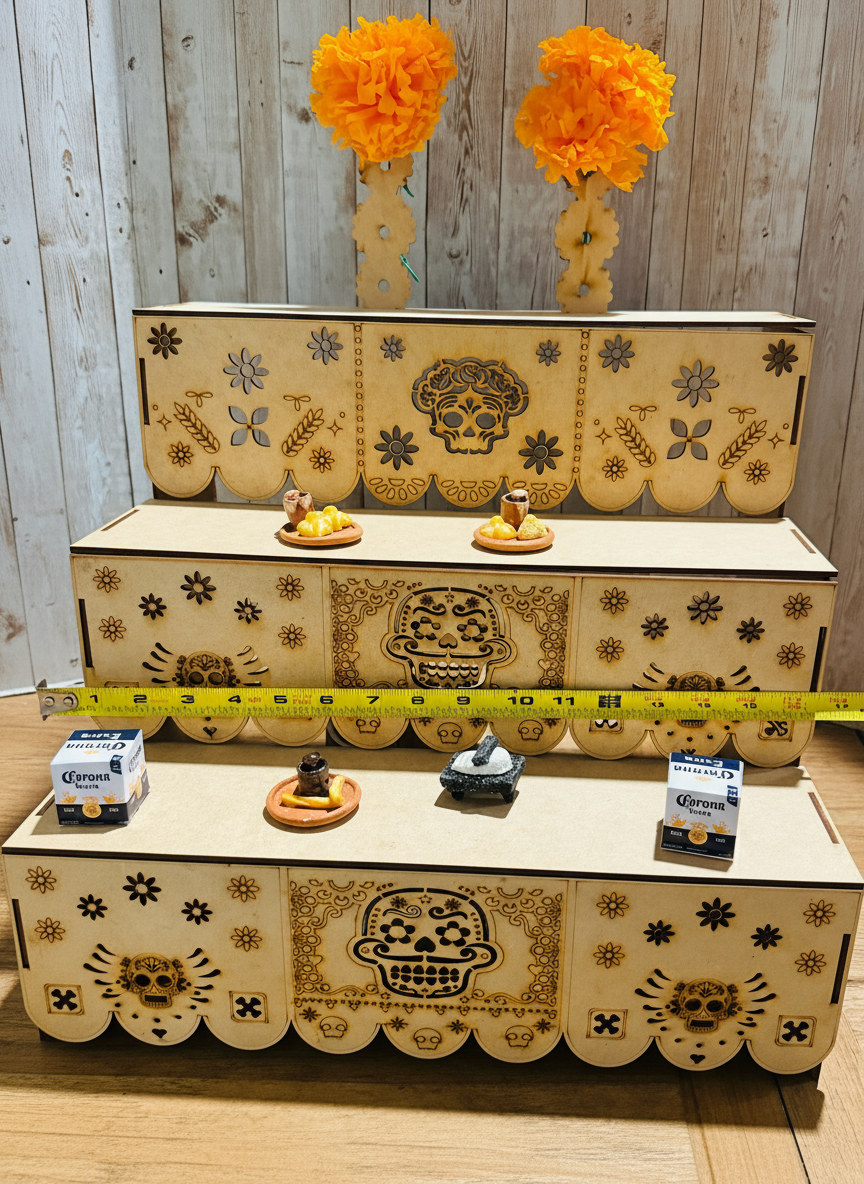 Altar de Madera para Ofrenda de Dia De Los Muertos Day of the Dead Wood Offering Altar