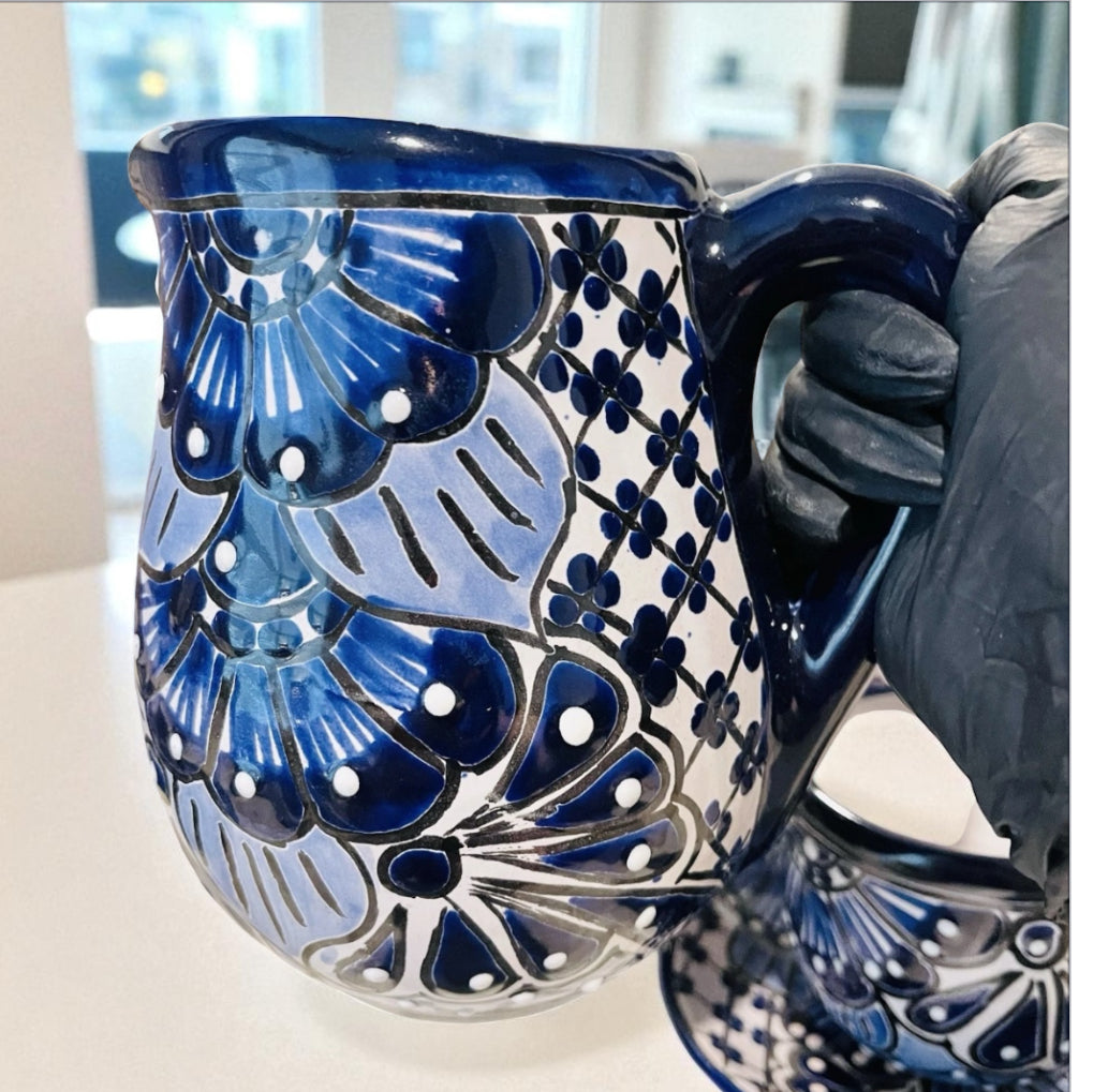 Mexican Talavera Tea Coffee Set Drinkware With 6  Mugs Sugar Bowl Talavera Mexicana de Cafe/Te con Tazas Platos Azucarera y Tetera