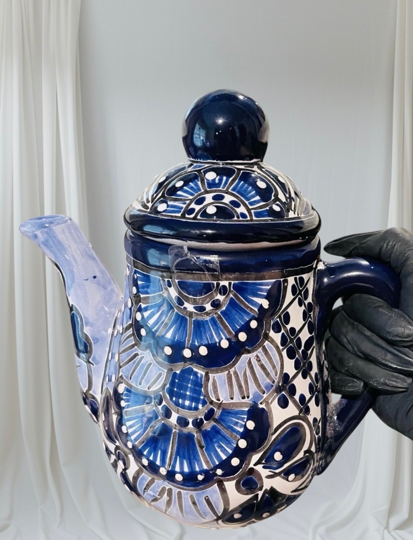 Mexican Talavera Tea Coffee Set Drinkware With 6  Mugs Sugar Bowl Talavera Mexicana de Cafe/Te con Tazas Platos Azucarera y Tetera