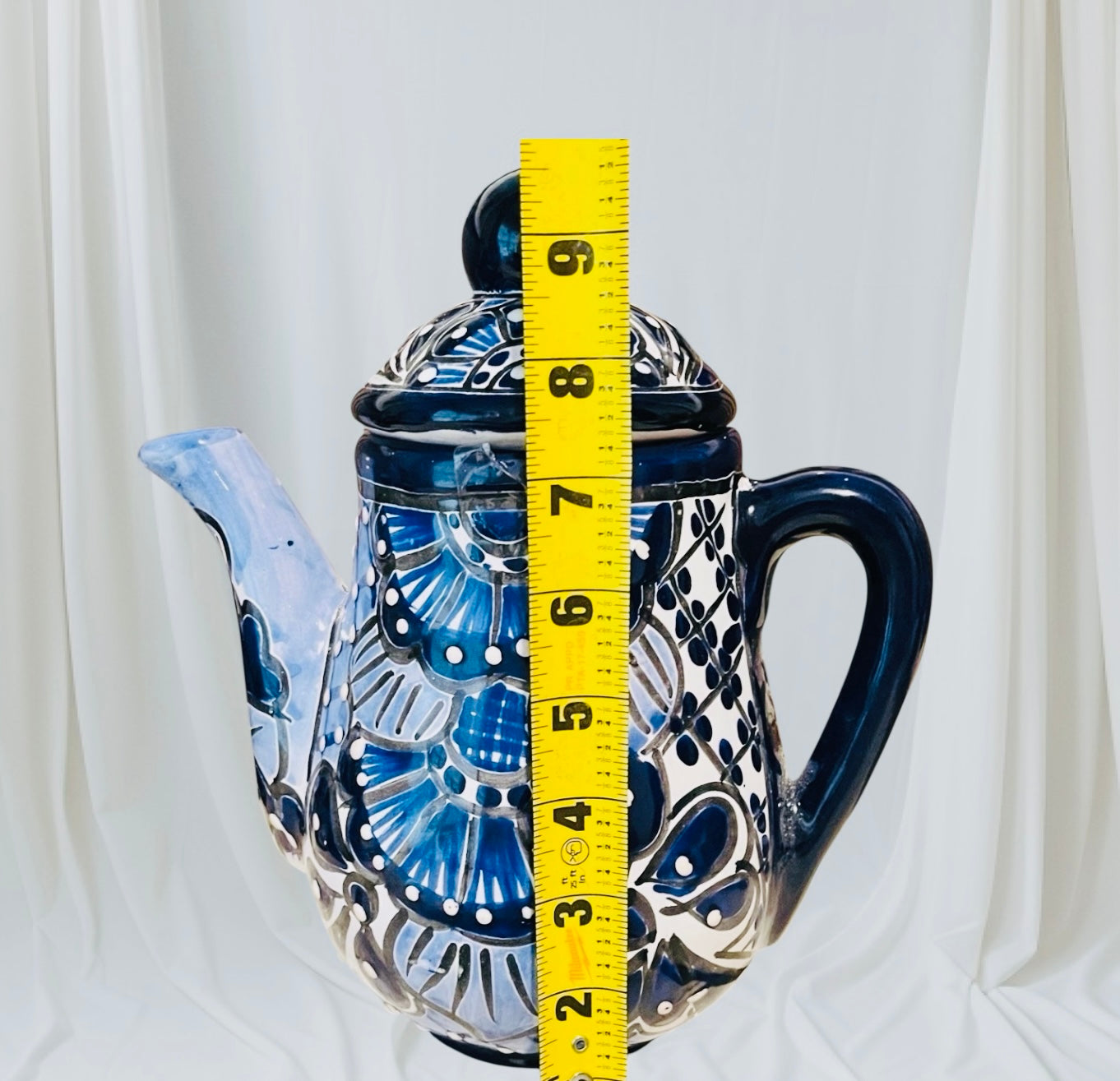 Mexican Talavera Tea Coffee Set Drinkware With 6  Mugs Sugar Bowl Talavera Mexicana de Cafe/Te con Tazas Platos Azucarera y Tetera