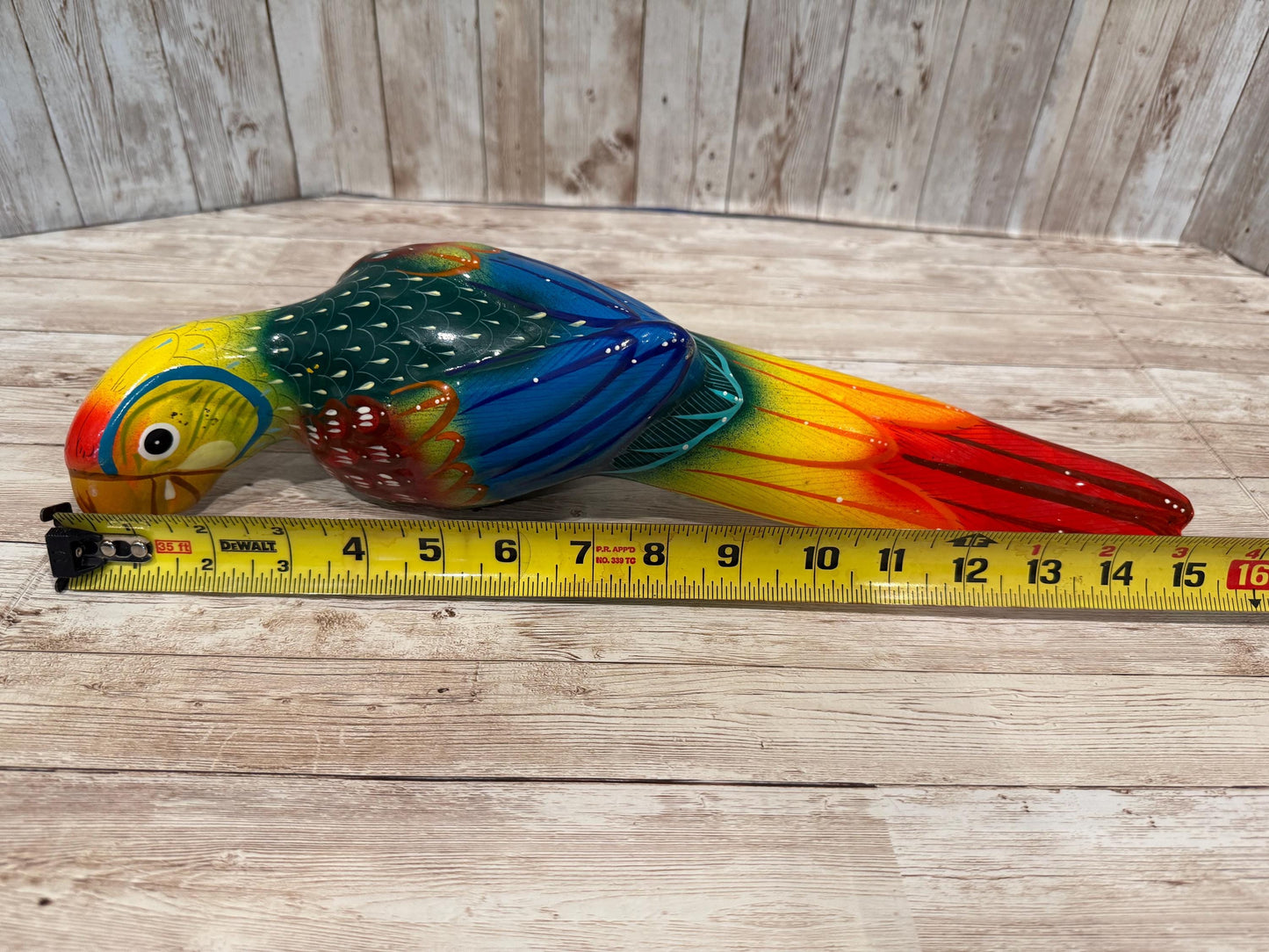 Hanging Exotic Bird in Ring Mexican Pottery Ceramic Pajaro De Cerámica