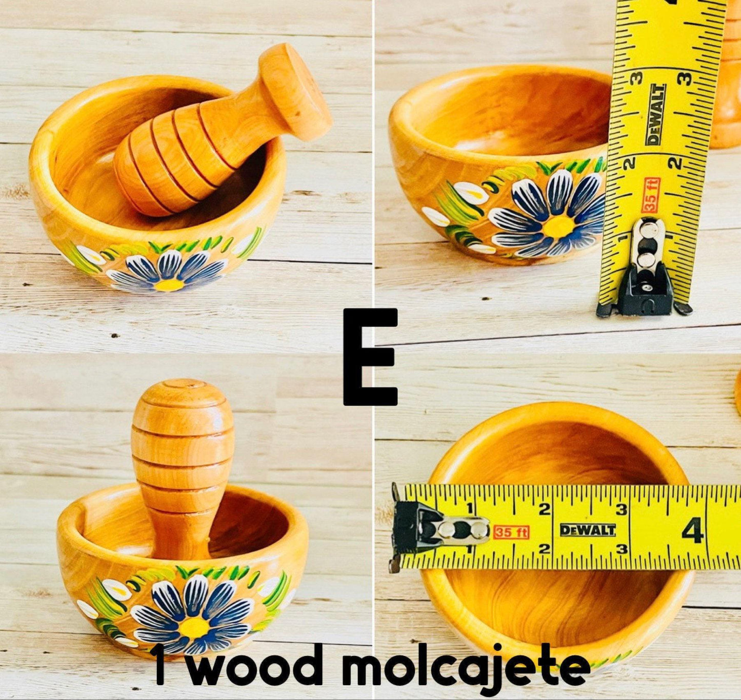 Molcajete/Tejolote Authentic Mexican Mortar & Pestle Made From Wood Molcajete Mexicano de Madera