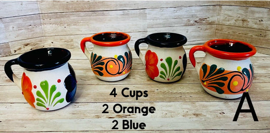 Mexican Pottery Cups Tazas de Barro Mexicanas
