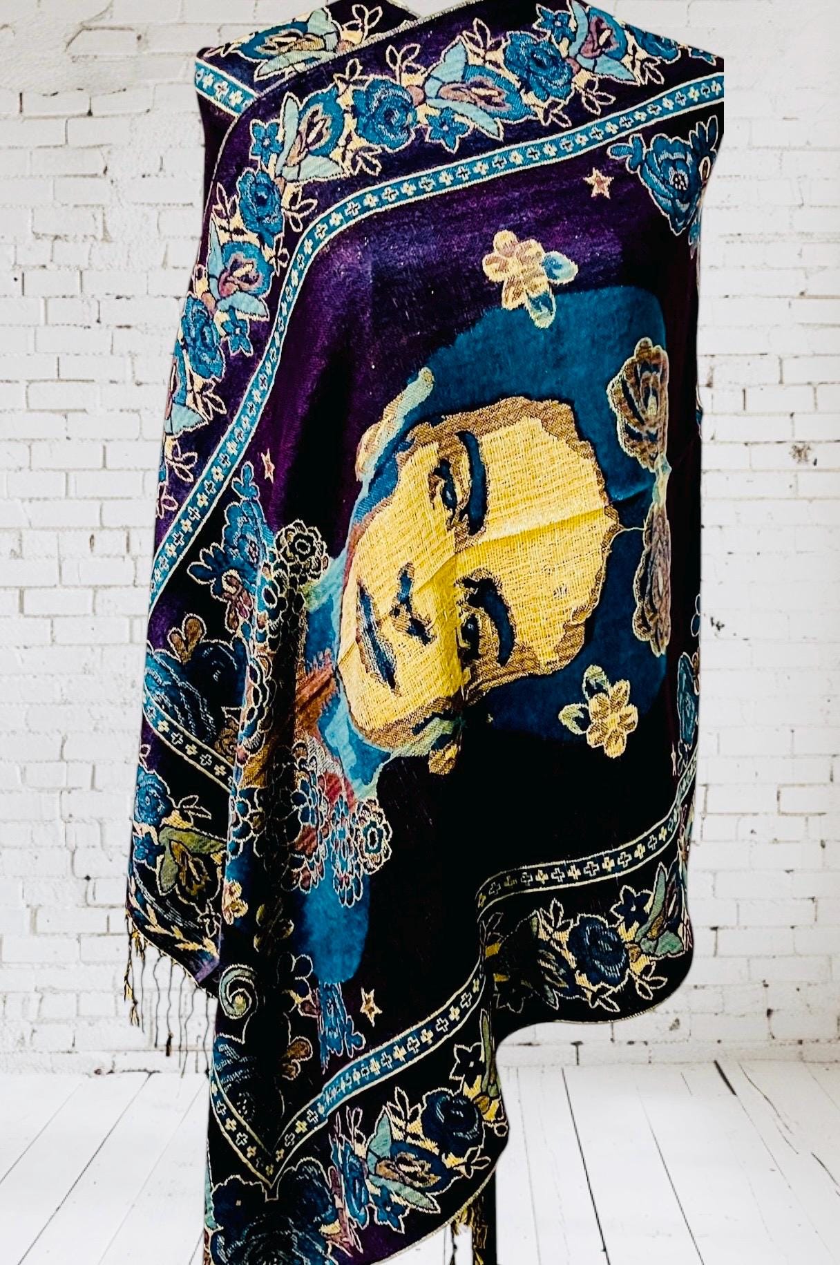 Artesenal Mexican Frida Kahlo Shawl Wrap Reboso Pashima Artesanal Mexicano de Frida Kahlo