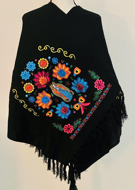 Embroidered Handmade Mexican Shawl Reboso Bordados en Telar