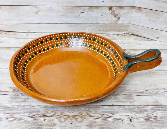 Sarten de Barro Mexicano 11 Pulgadas Mexican Terracotta Frying Pan 11 Inches