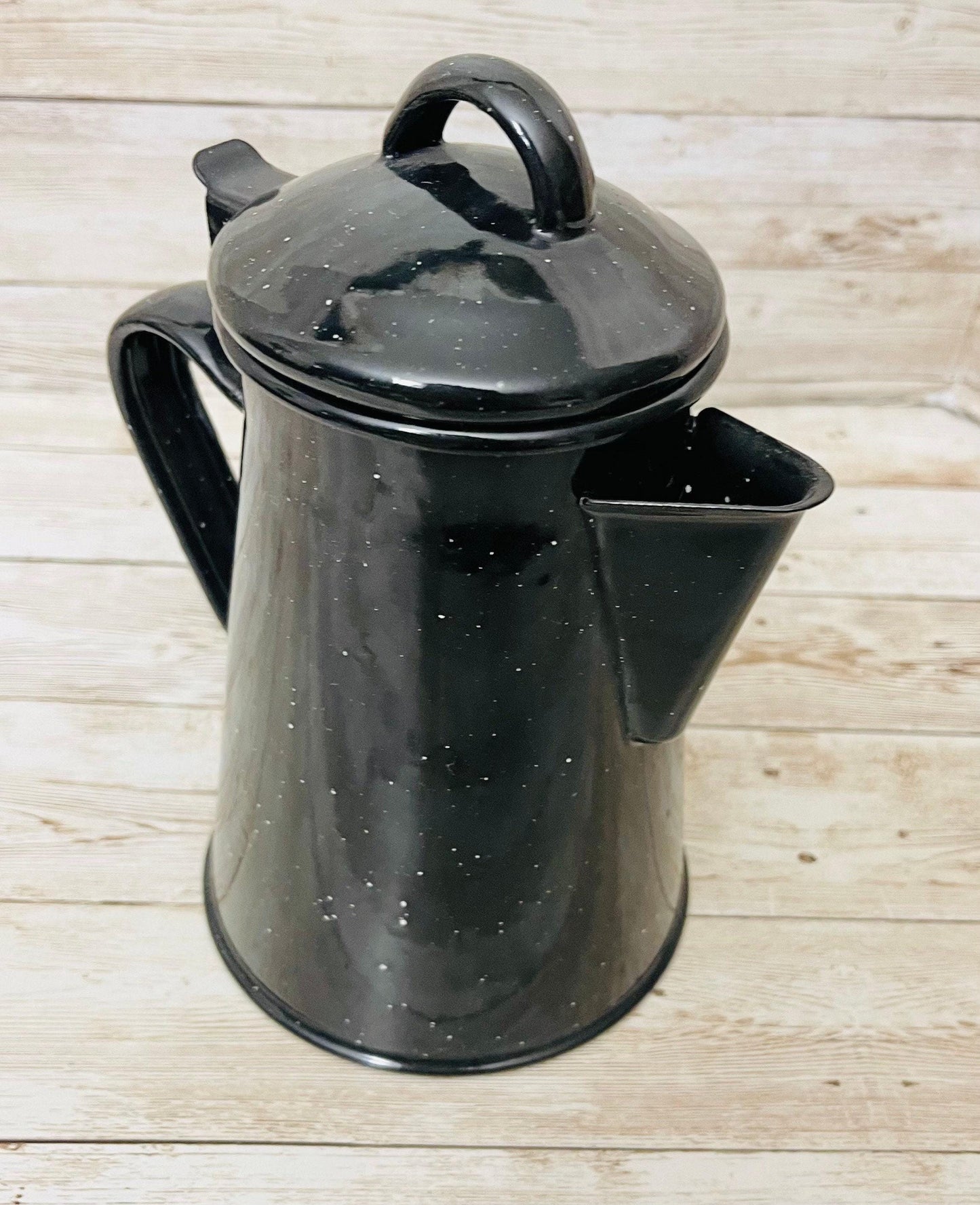 Enamelware Coffee Tea Pot & 2  Cups Cafetera de Peltre con 2 Tazas Peltre Mexicano