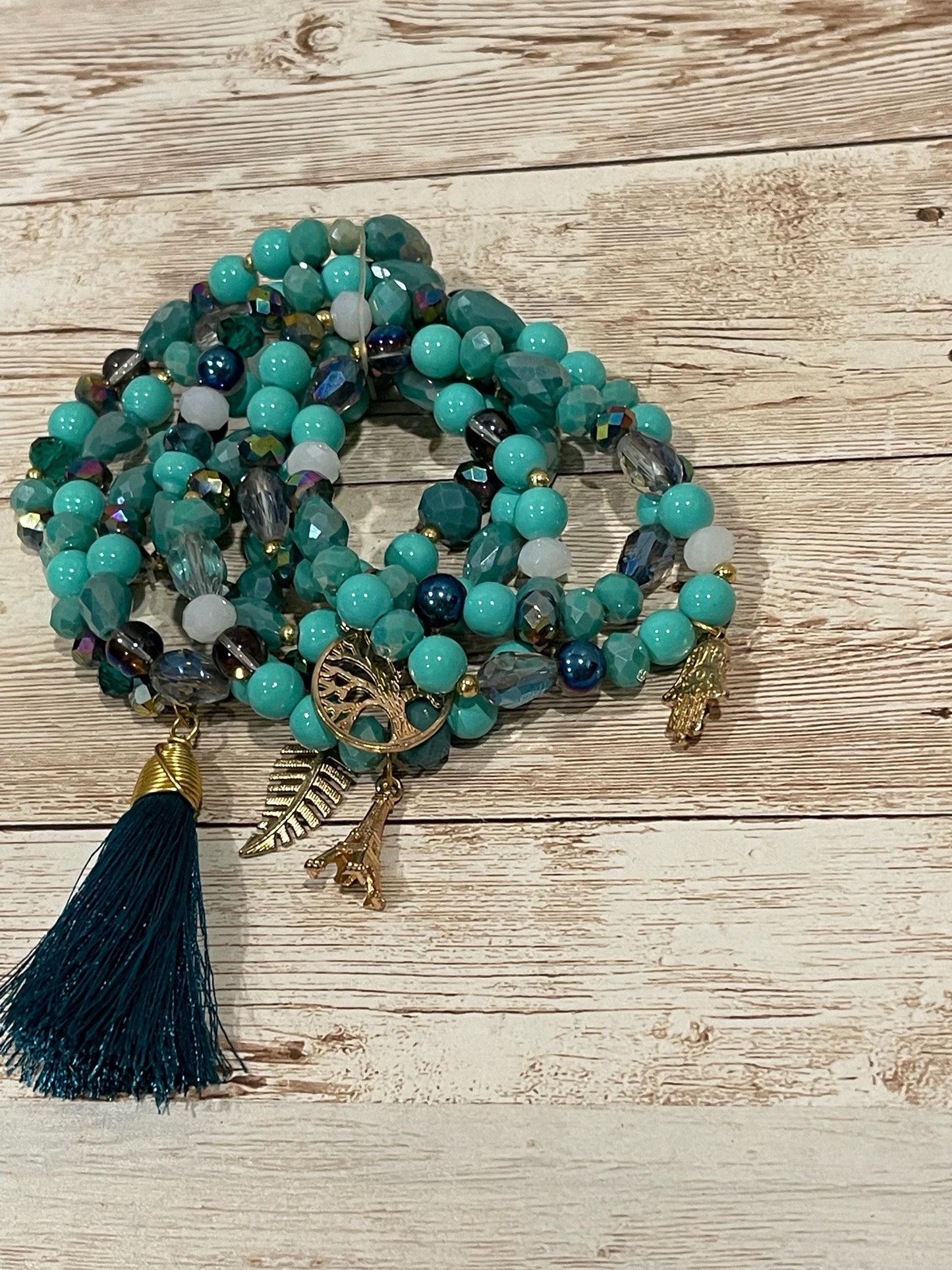 Handmade Mexican Artesanal Bracelets Set of 7 Beaded Bracelets Semanario Artesanal Mexicano 7 Pulseras