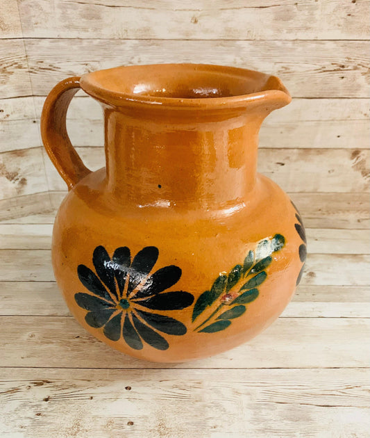 Terra Cotta Mexican Art Pottery Pitcher Jarra Artesanal Mexicana de Barro