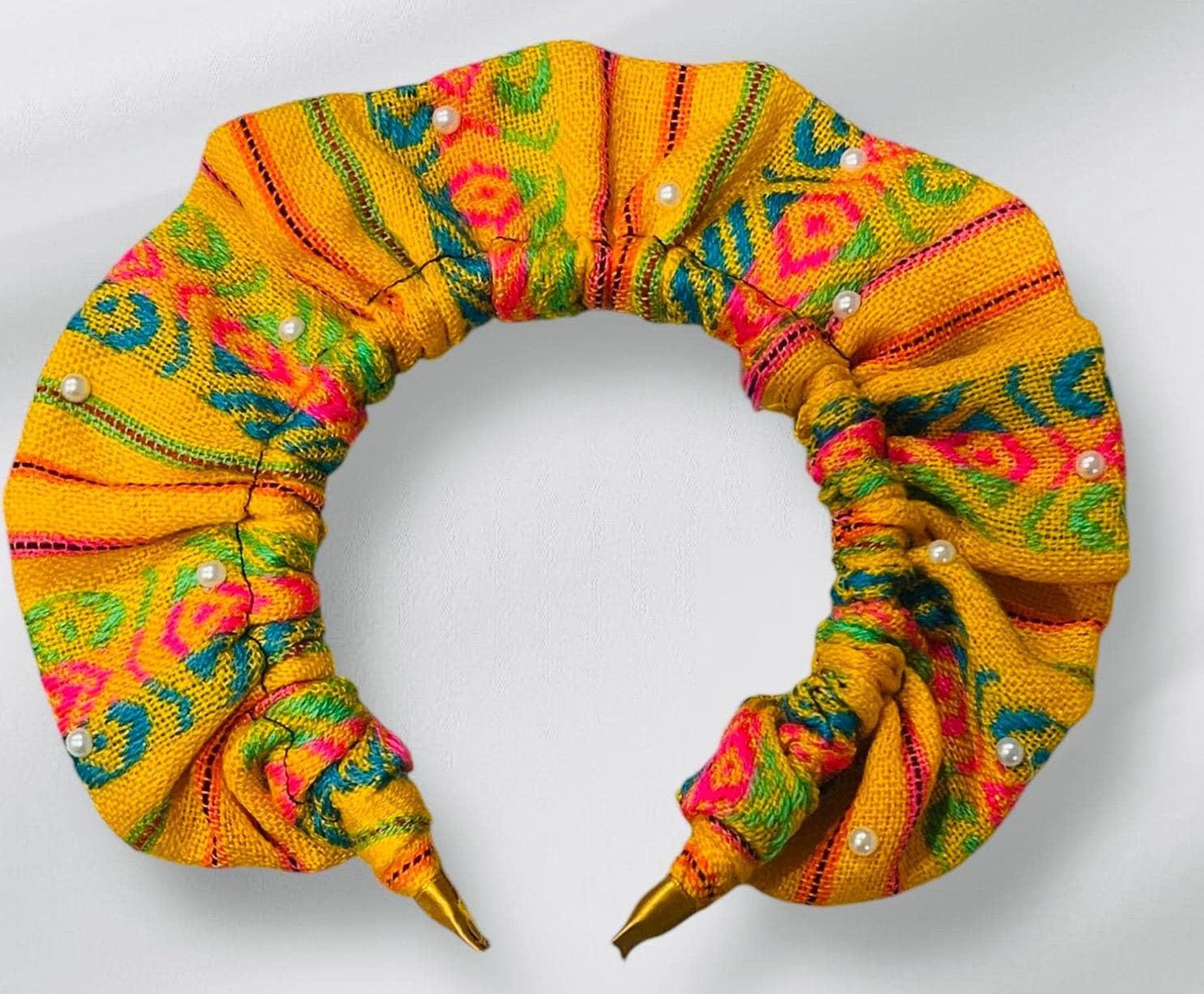 2x Diademas Mexicana Artesanales Tela Cambaya 2x Mexican Sarape Headbands Cambaya Cloth