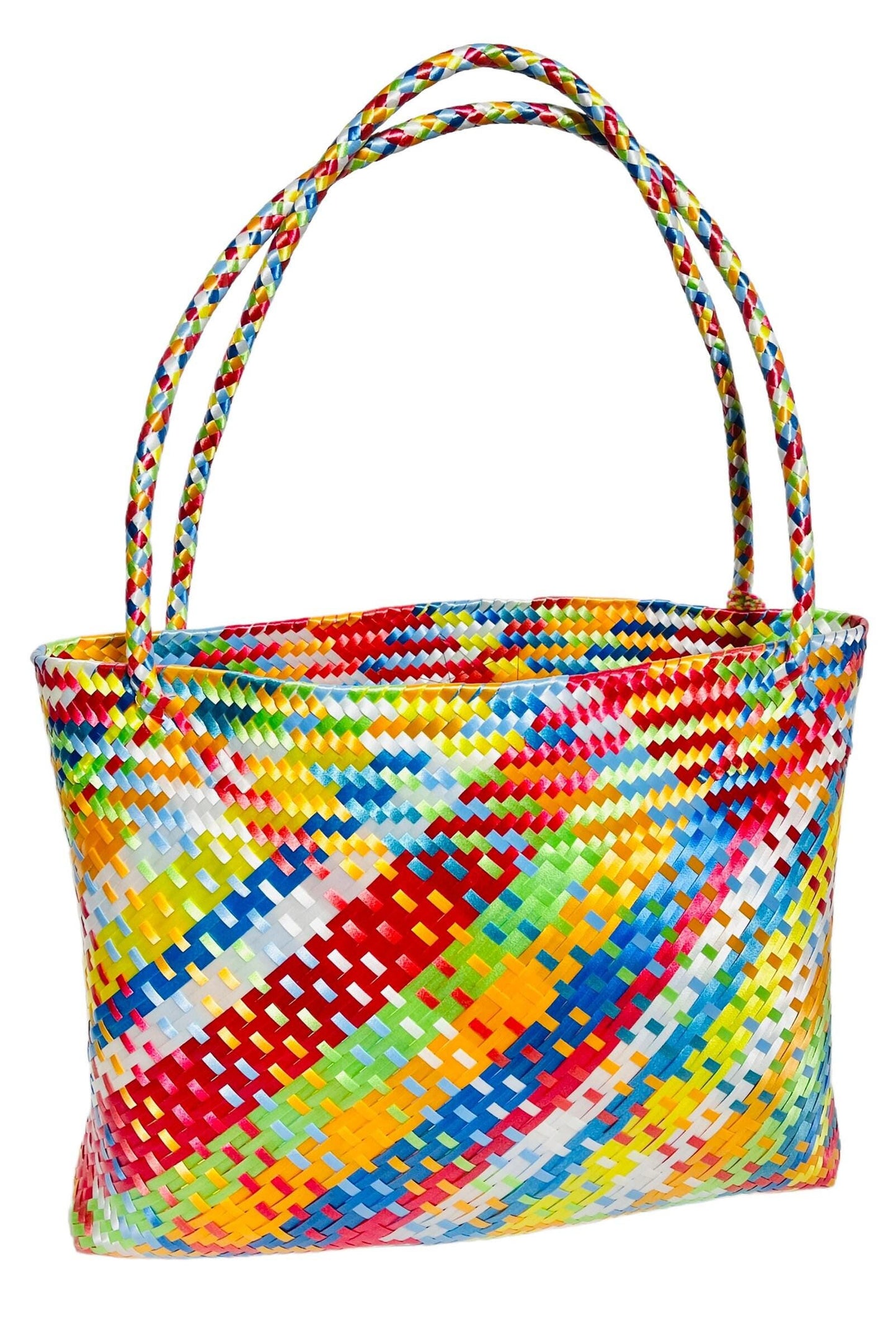 Hamsa Evil Eye Hand Woven Plastic Tote Bolsa Mexicana Artesenal Hamsa Mal De Ojo