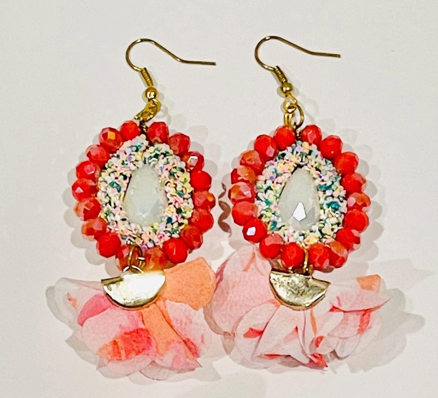 Virgin Mary Earrings Set of 3-2 Stud Earrings and 1 Artisanal Mexican Floral 2 Pares de Aretes de Virgen Maria y 1 Par Aretes Artesanales
