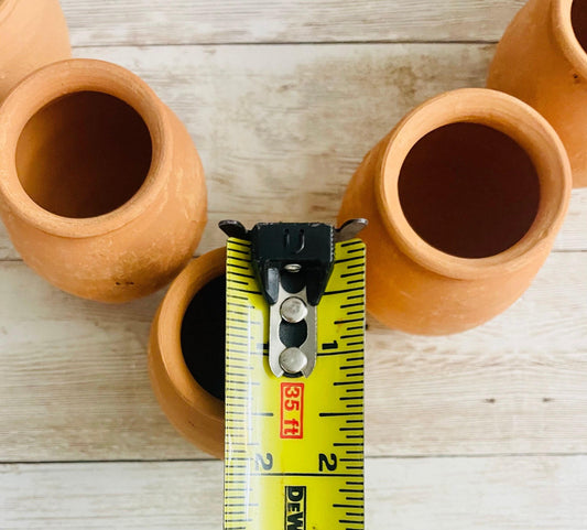 Mini Cantaritos for Tequila Shots or Hot Tea Mini Tequileros Mexicanos 2 1/2 - 3 Inches Tall