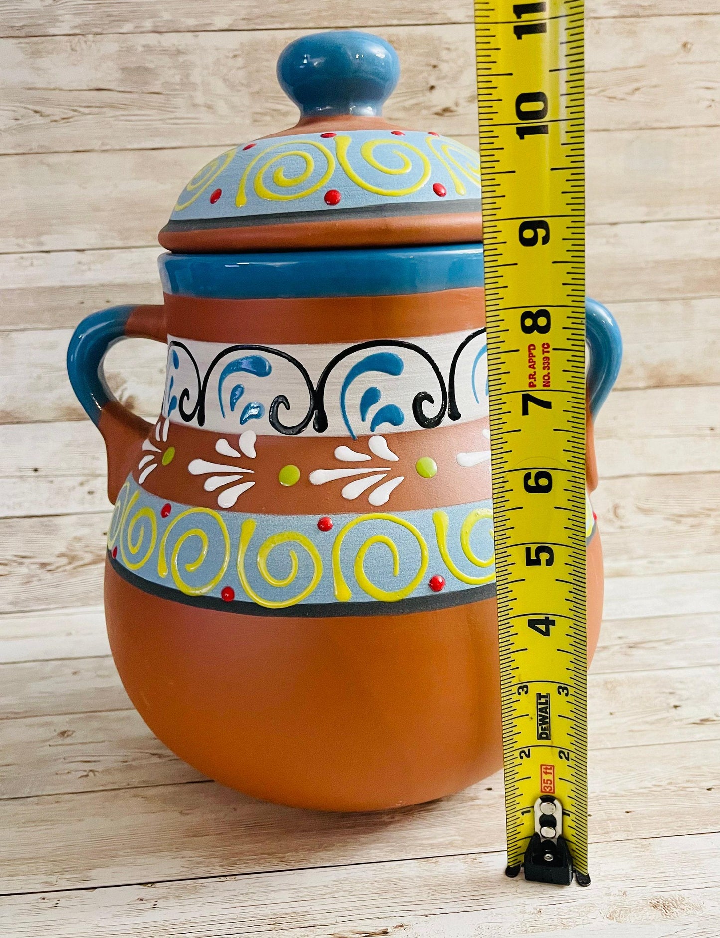 Olla de Barro Frijolera con Tapa Clay Pot with lid Fits Up To 1 Kg Terracota Pot