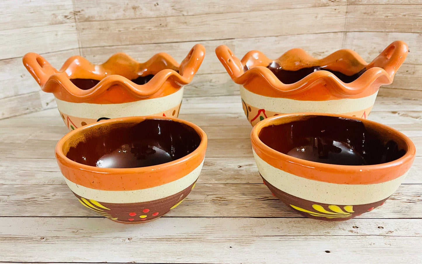 Terra Cota Mexican Soup Clay Bowls Platos Pozoleros de Barro Engove