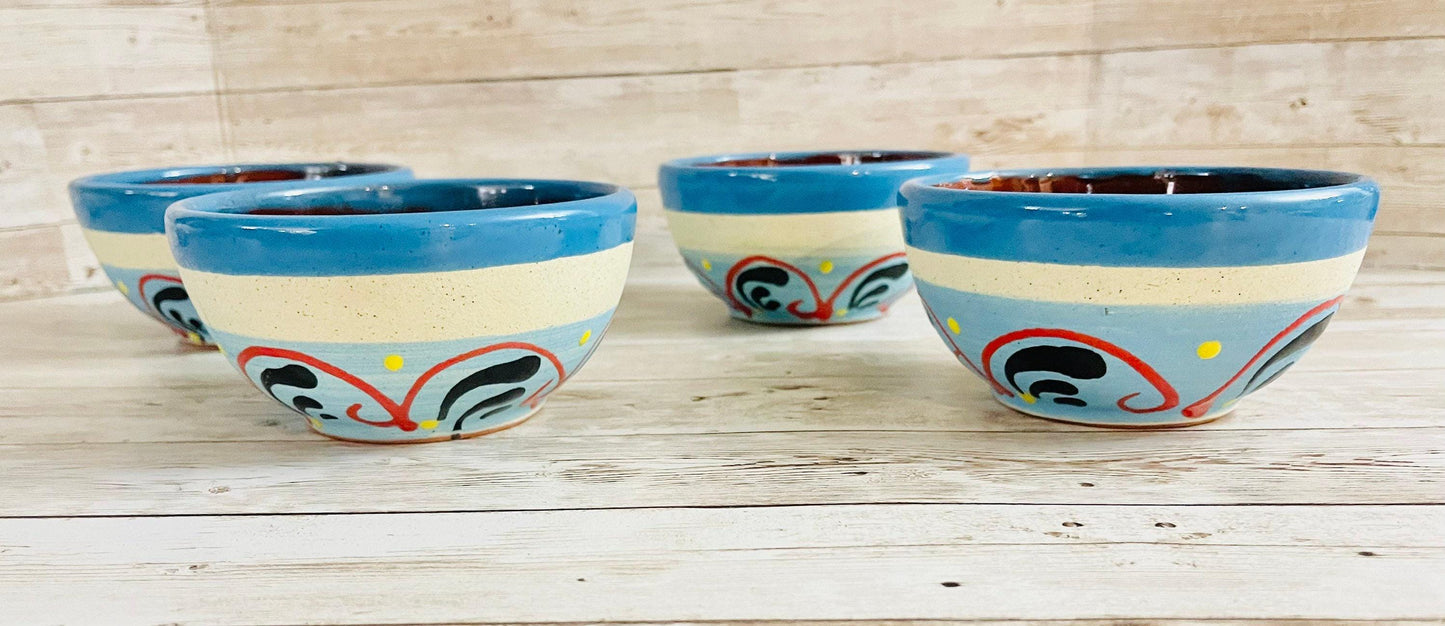 Terra Cota Mexican Clay Bowls with Mugs Platos de Barro con Tazas Engove