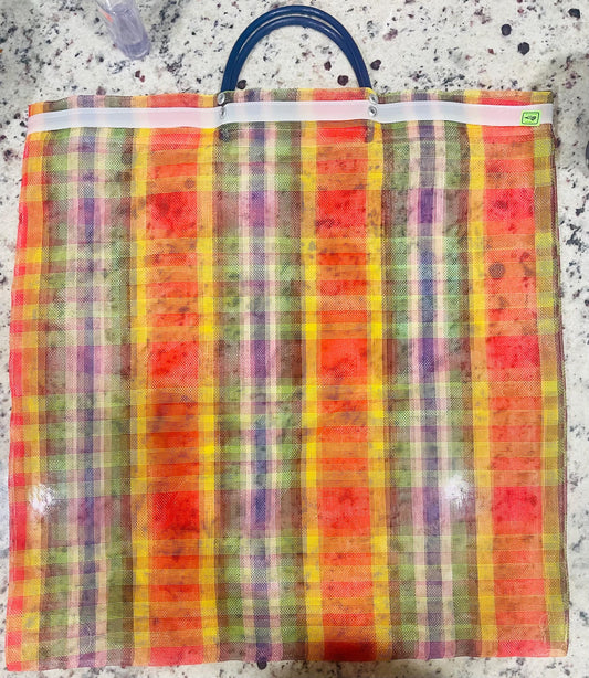 1 Reuseable Mexican Mercado Mesh Bag 1x Bolsa de Maya Mexicana 18x18 Pulgadas