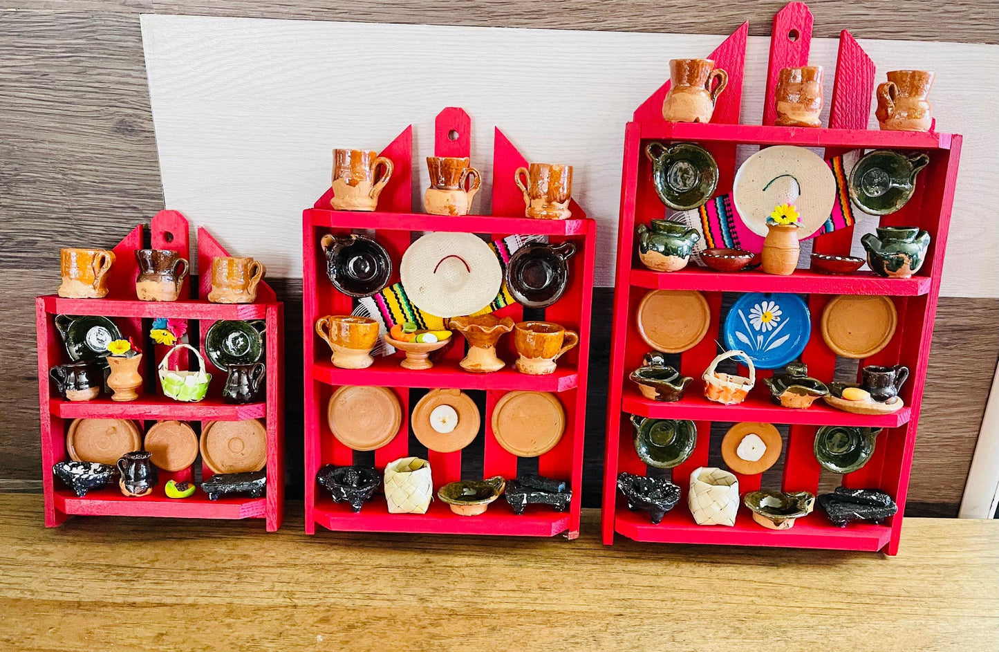 Mexican Kitchen Trasterito with Miniature Accessories Trasterito de Cocina con Accesorios en Miniatura
